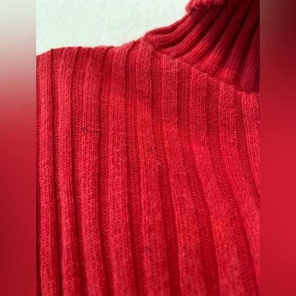Red Ribbed Turtleneck - Picture 10 of 13